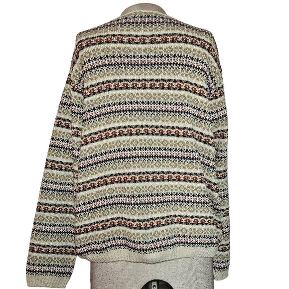 Binghamton Knitting Co Made in the USA Striped Button Up Sweater Size Medium - Picture 2 of 3